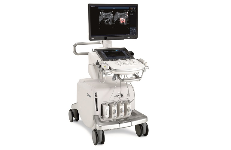 ケガや痛みの原因を調べることができる超音波エコー検査機器の写真