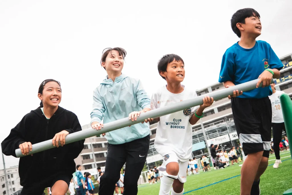 ケガや痛みなく運動を続けることができている子どもたちの様子。