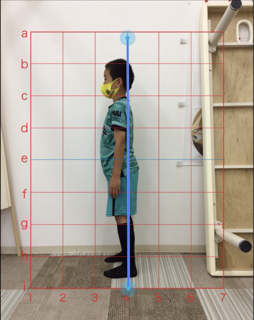 運動機能検査(フィジカルチェック)で姿勢を調べるために姿勢を撮った時の写真